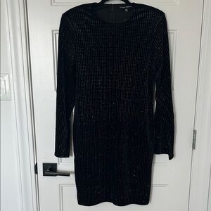Catherine Malandrino Sparkling Black Long Sleeve Dress